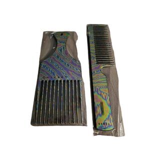 NEW Y2K Era Cricket 2pc Comb Set Oil Slick Trippy Psychedelic Pattern